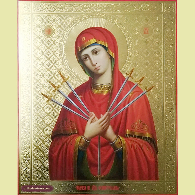 Virgin Mary Seven Arrows Icon