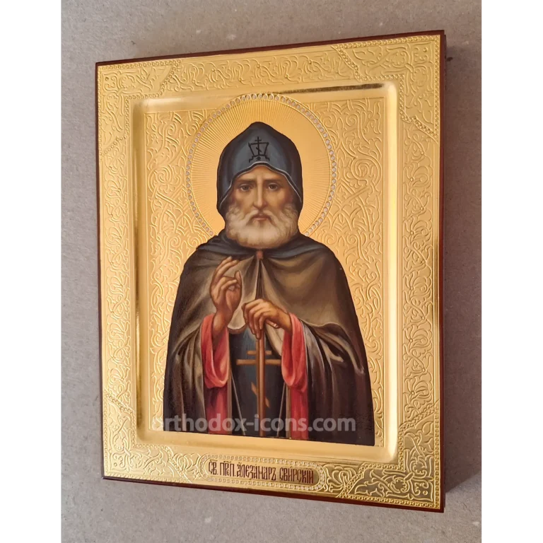 Alexander of Svir Orthodox Icon | Hand-Painted Saint Icon