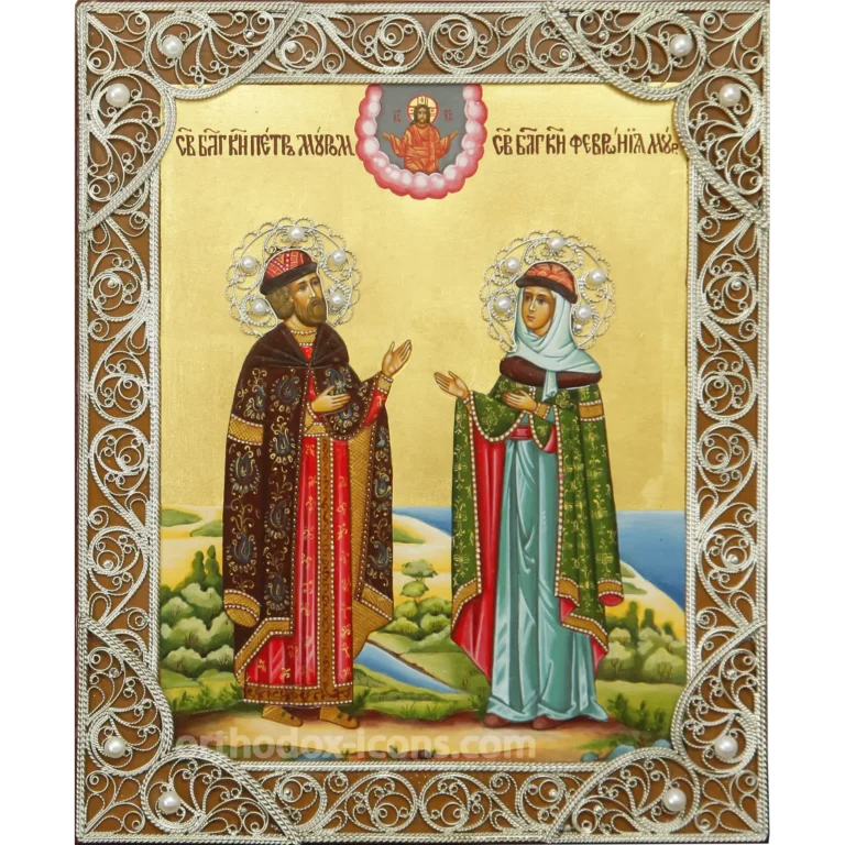 Filigree Icon of Peter and Fevronia