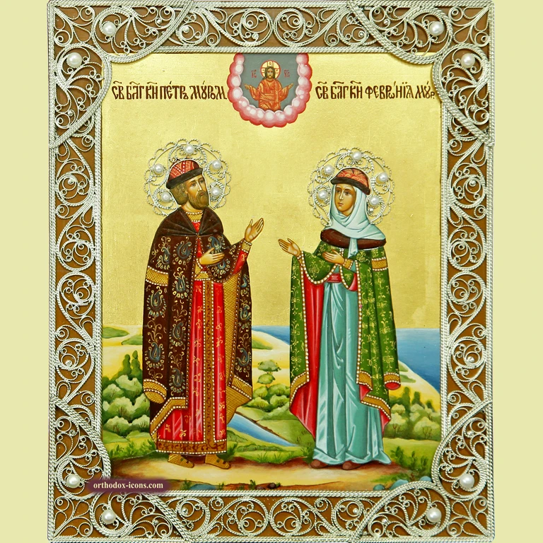 Filigree Icon of Peter and Fevronia