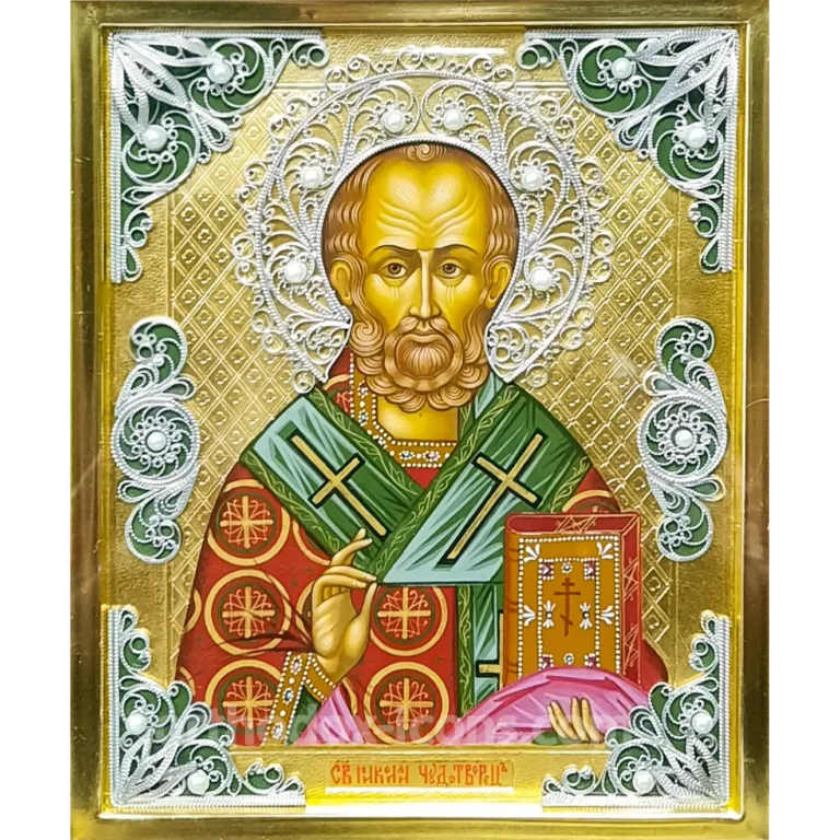 Filigree Icon of St. Nicholas