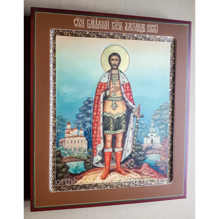 Hand-Painted Icon of Saint Alexander Nevsky