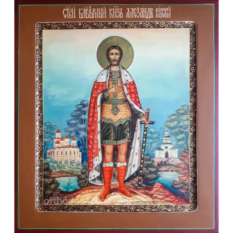 Hand-Painted Icon of Saint Alexander Nevsky