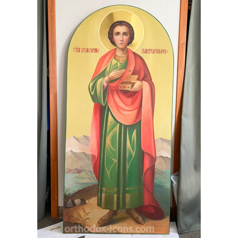 Hand Painted Icon of Saint Panteleimon the Healer