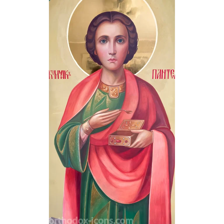 Hand Painted Icon of Saint Panteleimon the Healer