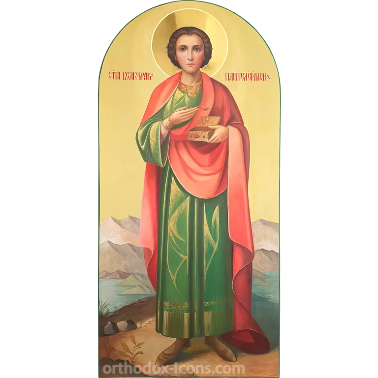 Hand Painted Icon of Saint Panteleimon the Healer