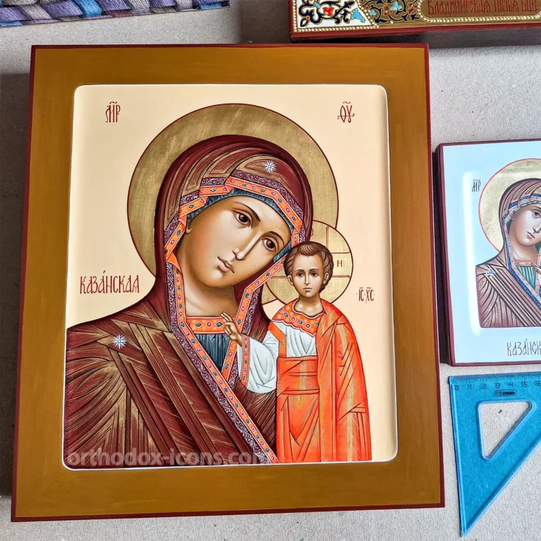 Hand Painted Icon of the Kazan Mother of God