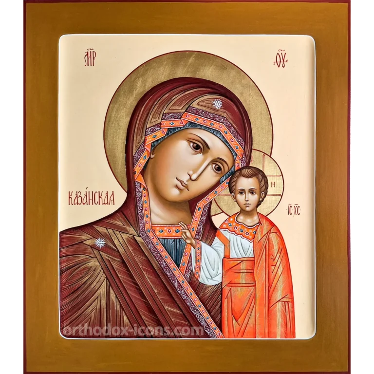 Hand Painted Icon of the Kazan Mother of God