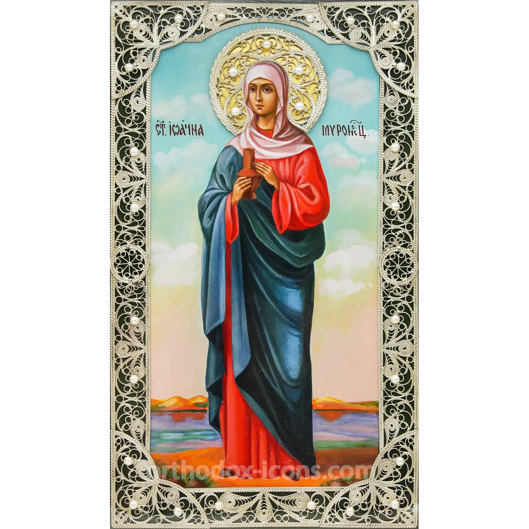 joanna-the-myrrh-bearer-filigree-icon-1 Joanna the Myrrh-Bearer Filigree Icon