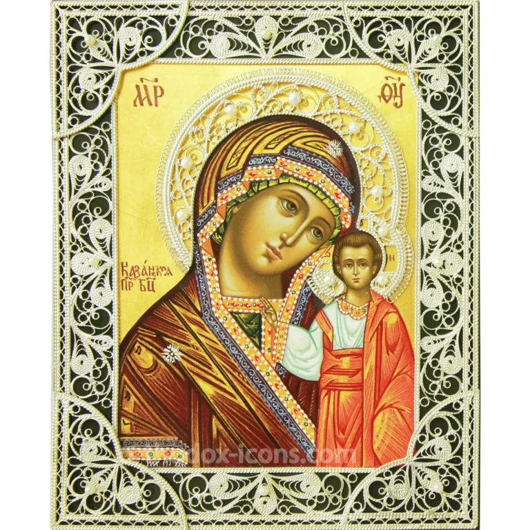 Kazan Filigree Icon of Virgin Mary