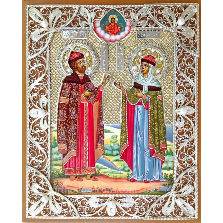 Peter and Fevronia Filigree Icon
