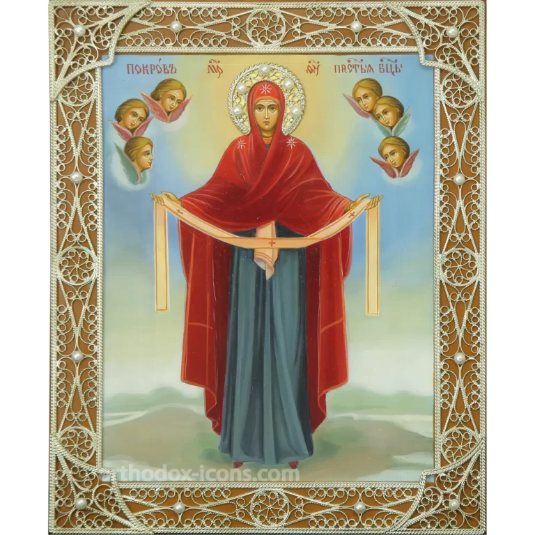 Protection of Virgin Mary Filigree Icon