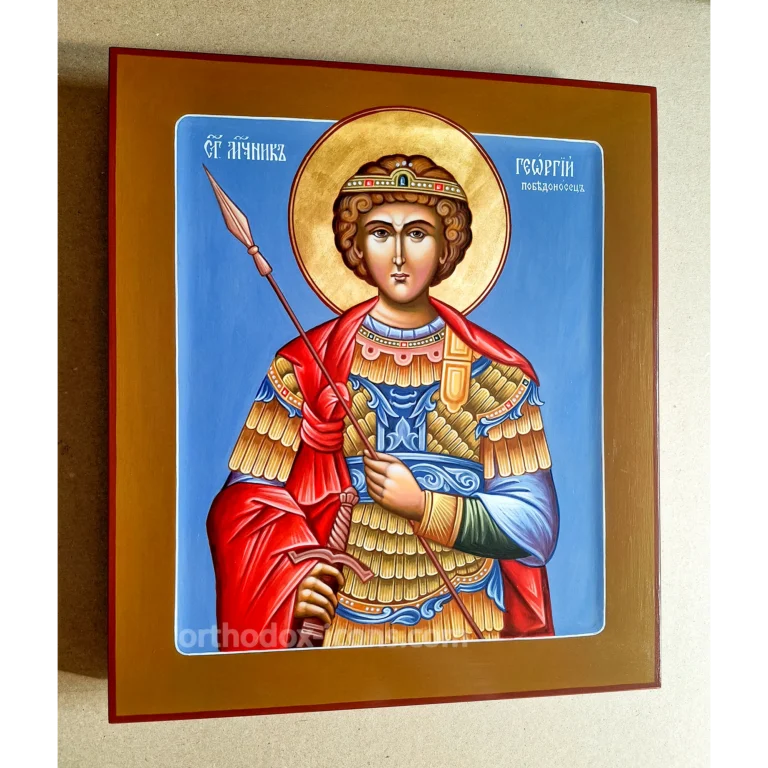 Saint George Orthodox Icon | Hand-Painted Warrior Saint Icon