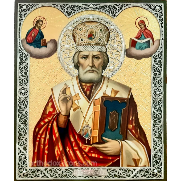 Saint Nicholas Filigree Icon