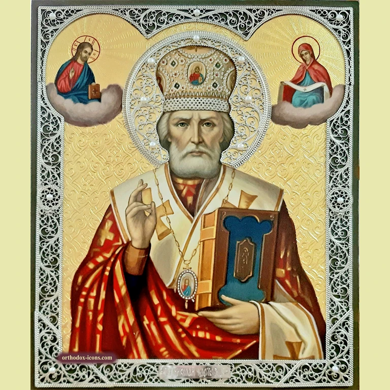 Saint Nicholas Filigree Icon