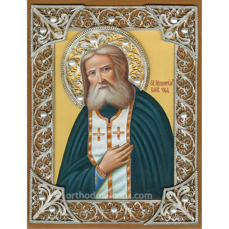 St. Seraphim of Sarov Filigree Icon