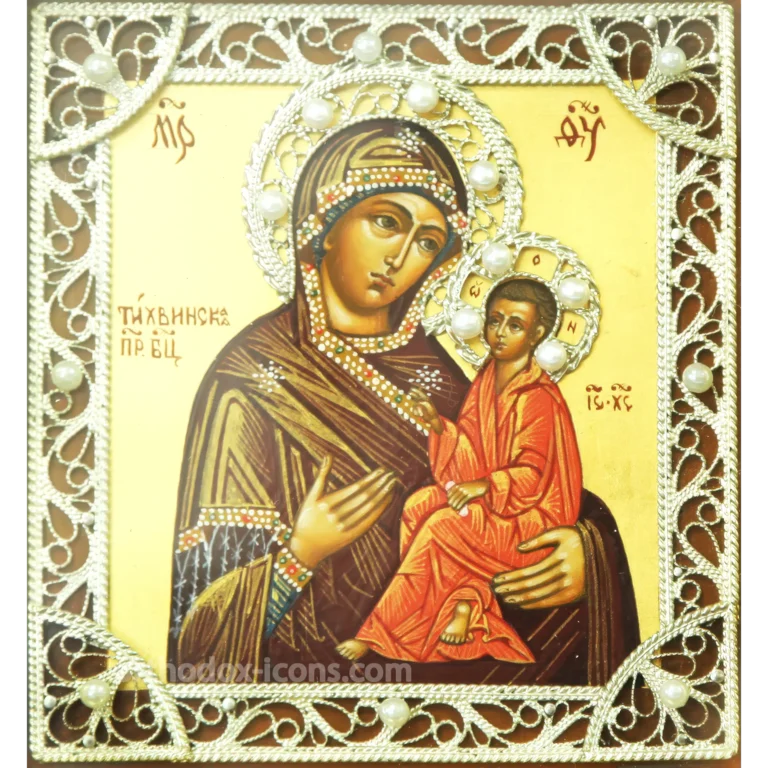 Tikhvin Filigree Icon of Virgin Mary