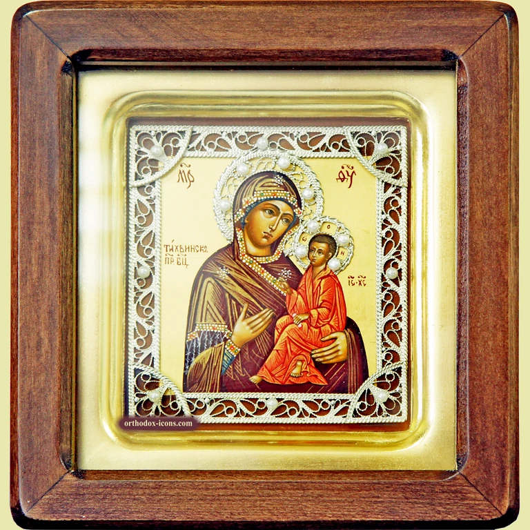 Tikhvin Filigree Icon of Virgin Mary