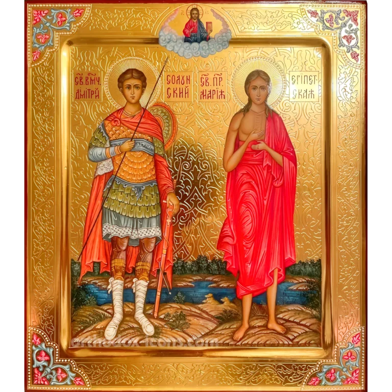 Orthodox Icon St. Demetrius and Mary of Egypt