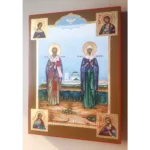 Orthodox Icon St. Nicholas and Natalia of Nicomedia