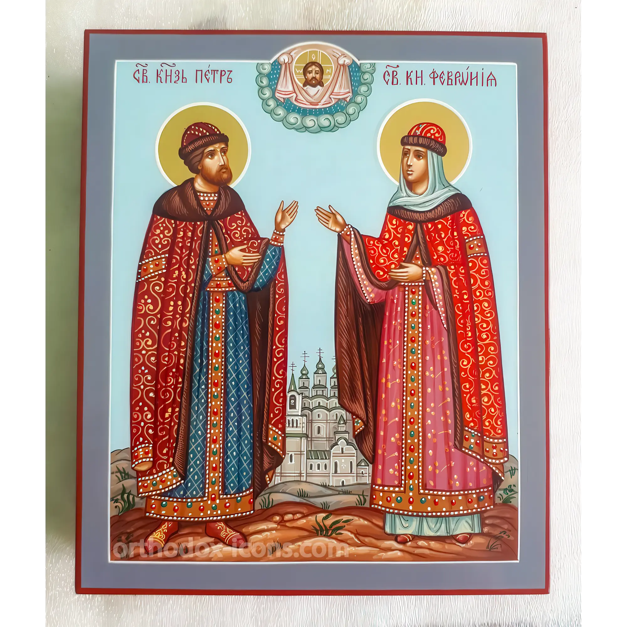 Hand Painted Icon of Saints Peter and Fevronia of Murom Hand Painted Icon of Saints Peter and Fevronia of Murom