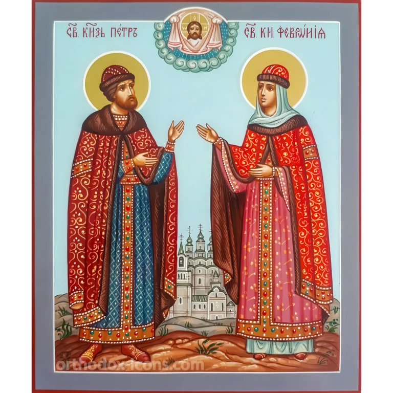 Hand Painted Icon of Saints Peter and Fevronia of Murom