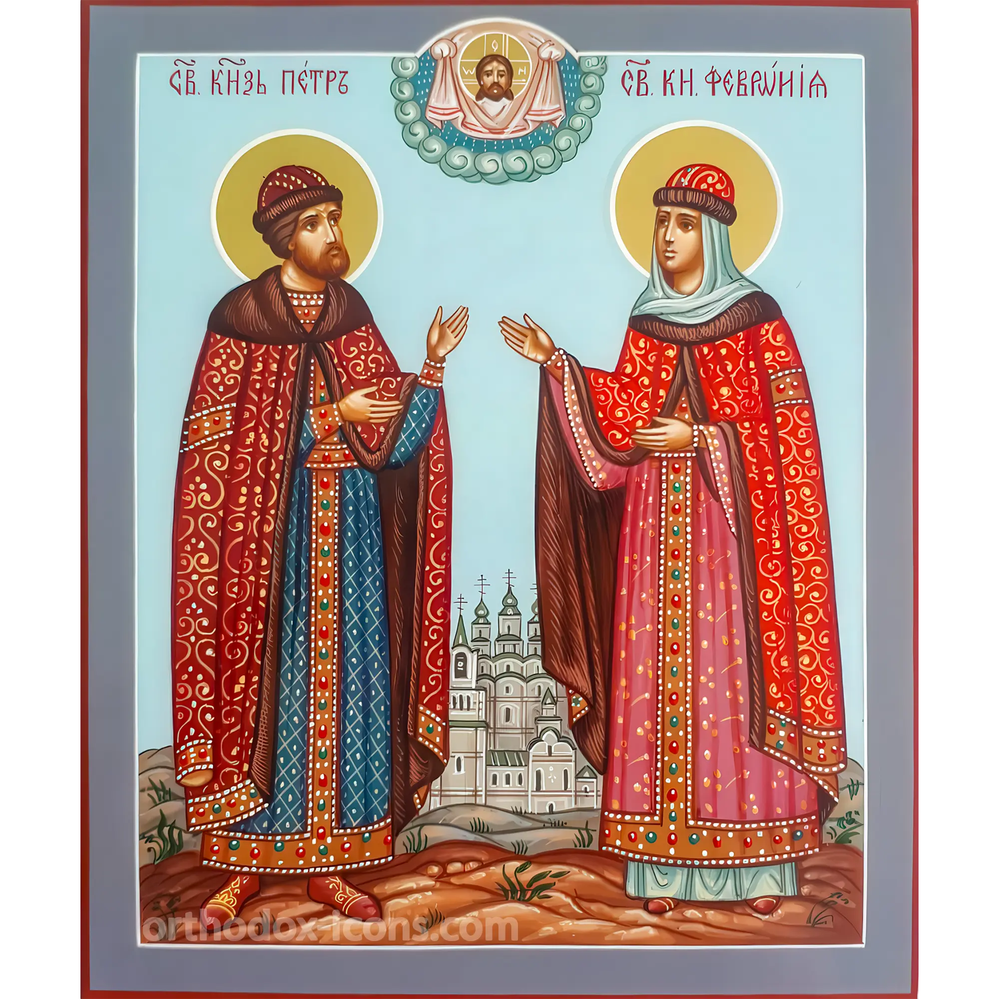 Hand Painted Icon of Saints Peter and Fevronia of Murom Hand Painted Icon of Saints Peter and Fevronia of Murom