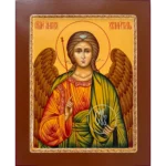 guardian angel orthodox icon with christogram shield