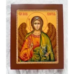 guardian angel orthodox icon with christogram shield