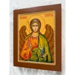 guardian angel orthodox icon with christogram shield