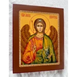 guardian angel orthodox icon with christogram shield