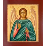 guardian angel with cross and sword icon