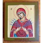 hand painted seven arrows theotokos icon