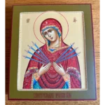 hand painted seven arrows theotokos icon