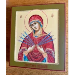 hand painted seven arrows theotokos icon