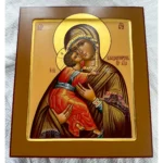 hand painted vladimir mother of god icon