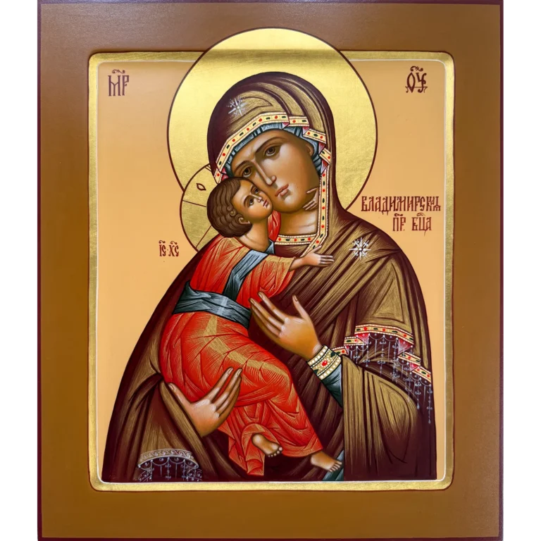 hand painted vladimir mother of god icon