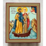 peter and fevronia in the boat icon