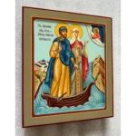 peter and fevronia in the boat icon