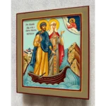 peter and fevronia in the boat icon