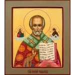 saint nicholas the wonderworker with open gospel icon