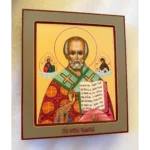 saint nicholas the wonderworker with open gospel icon