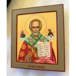 saint nicholas the wonderworker with open gospel icon