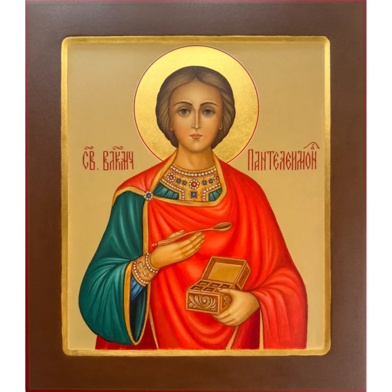 saint panteleimon the healer hand painted icon