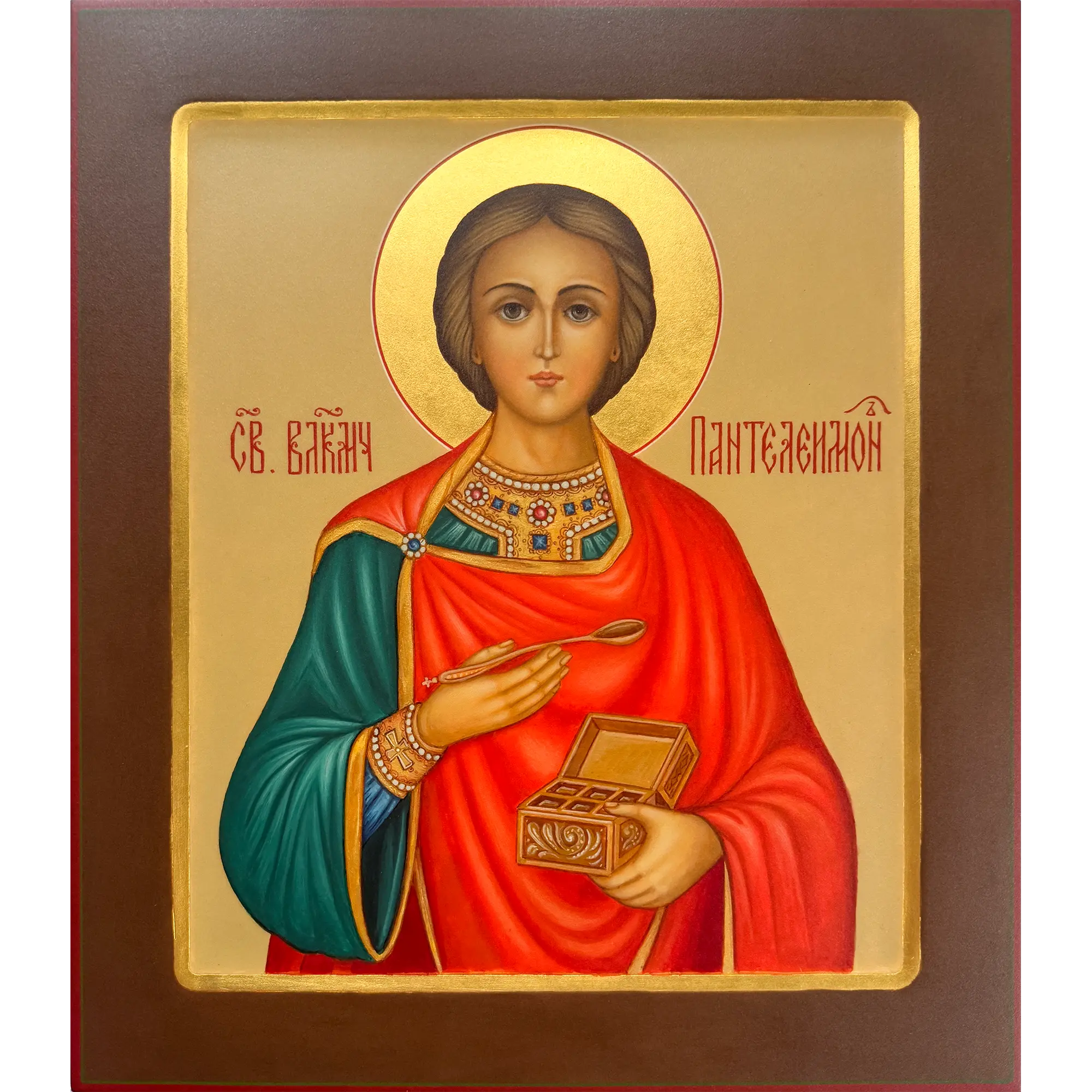 saint panteleimon the healer hand painted icon saint panteleimon the healer hand painted icon