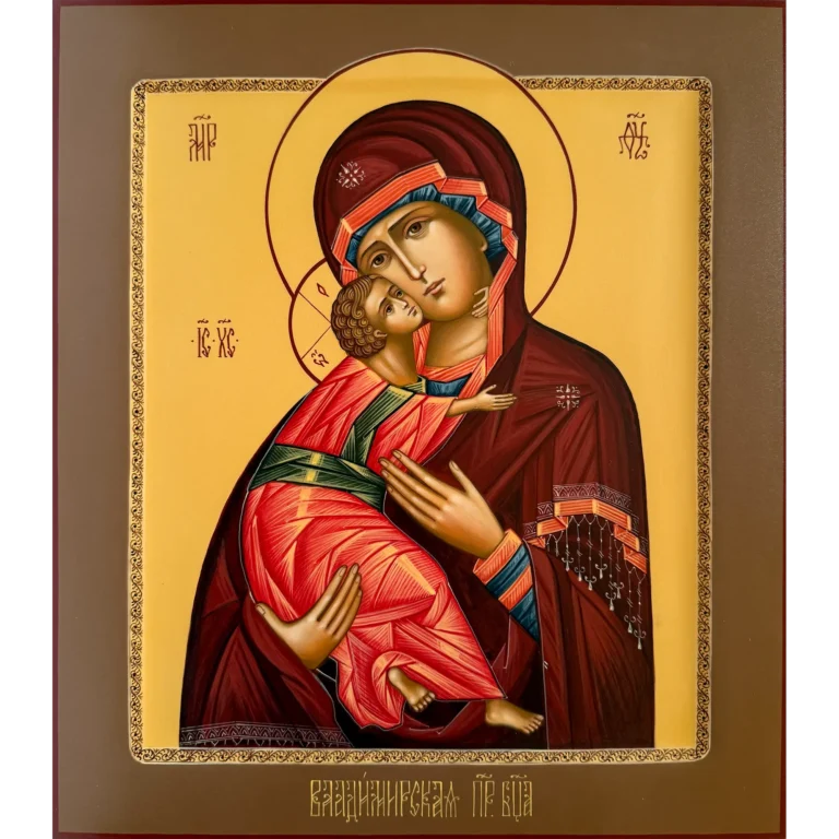 vladimir mother of god hand painted icon